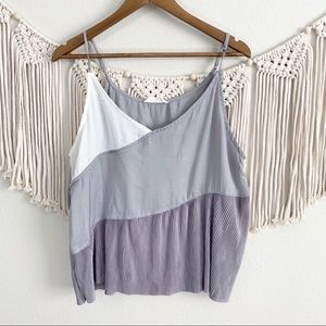 Elodie Grey Pleated Tank Top